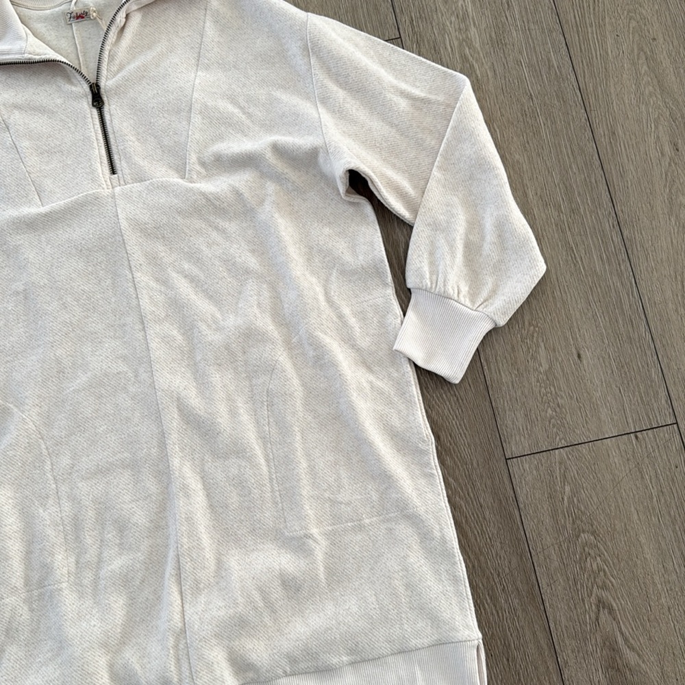Faherty Legend Quarter Zip Dress Off White NWT size small - Picture 8 of 11